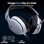 AOC Casque de jeu sans fil 2.4GHz pour PS5, PS4 Fortnite & Appel des joueurs du devoir/du SFP, PC, Commutateur, Bluetooth 6.0 Écouteurs de jeu avec Mic annulant le bruit, 7.1 Surround virtuel, 45Hr Batterie -Blanc