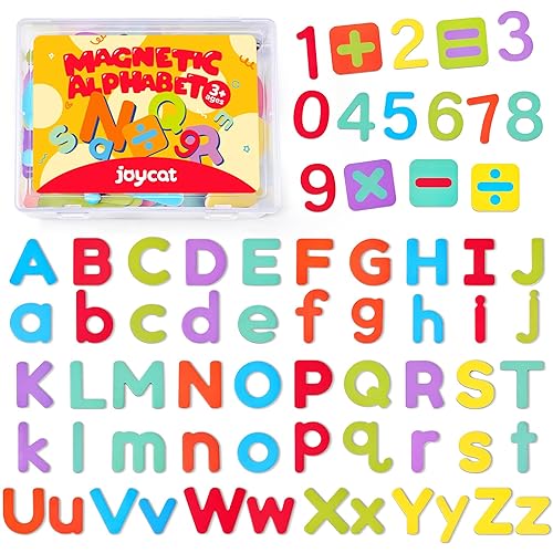 JoyCat Wooden Magnetic Letters and Numbers, Large Size Alphabet ABC