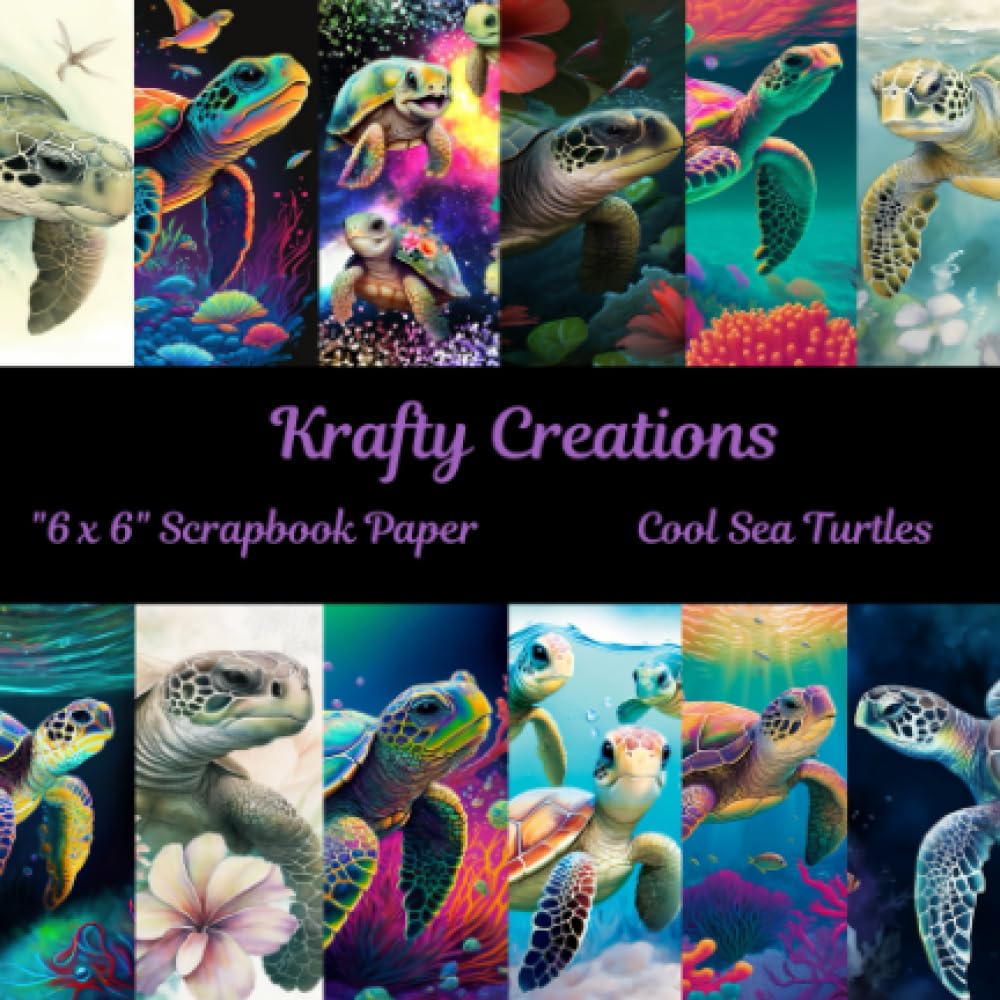 Cool Sea Turtles 6x6 Scrapbook Paper
