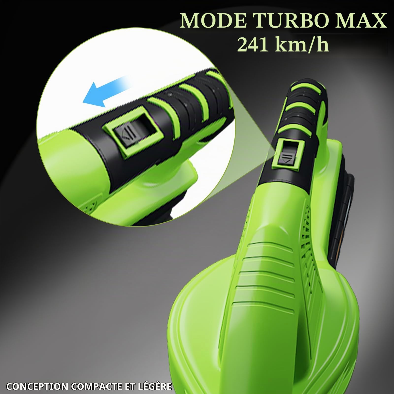 Souffleur de Feuilles sans Fil 21V, Vitesse de soufflage jusqu'à 8m/Min,Vitesse 15000r/min, souffleur sans Fil avec Batterie et Chargeur, Leaf Blower pour la saleté & Les Feuilles (2 Batterie)