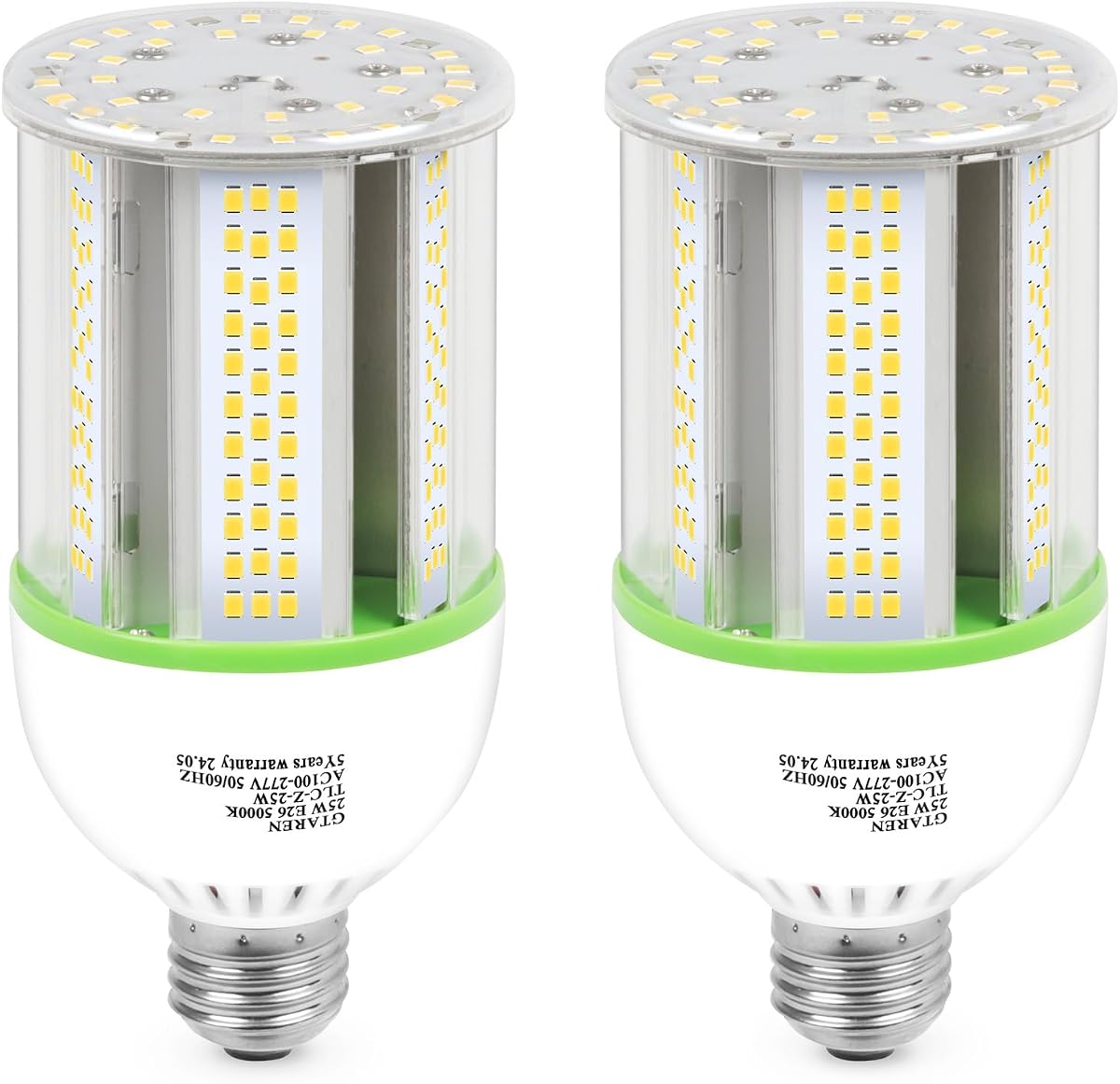 Bombilla LED E26, luz de maíz de 25W, equivalente a 250W, 3500 lúmenes, 5000K luz diurna blanca, reemplazo CFL MH HID - Granero del porche de la tienda del sótano interior y exterior