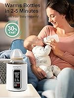 Vista 2 de MOMYEASY Fast 2-Minute Baby Bottle Warmer - Steam Heating for Breastmilk & Formula, Fits All Bottles, Precise Temp Control with Timer, Auto Shut-Off