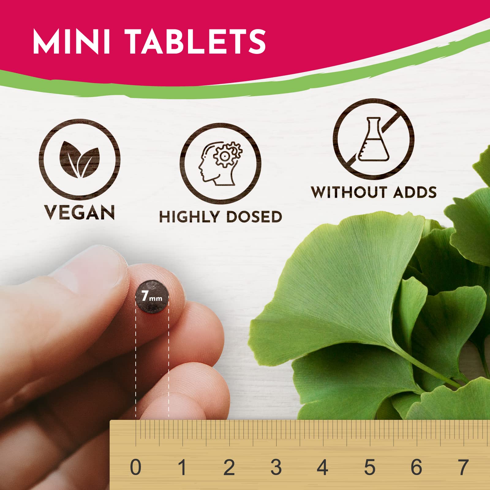 VROODY estratto vegano di Ginkgo Biloba ad alto dosaggio - la vitamina B12 contribuisce a ridurre la sensazione di stanchezza e di spossatezza - 365 piccole compresse, di facile assunzione