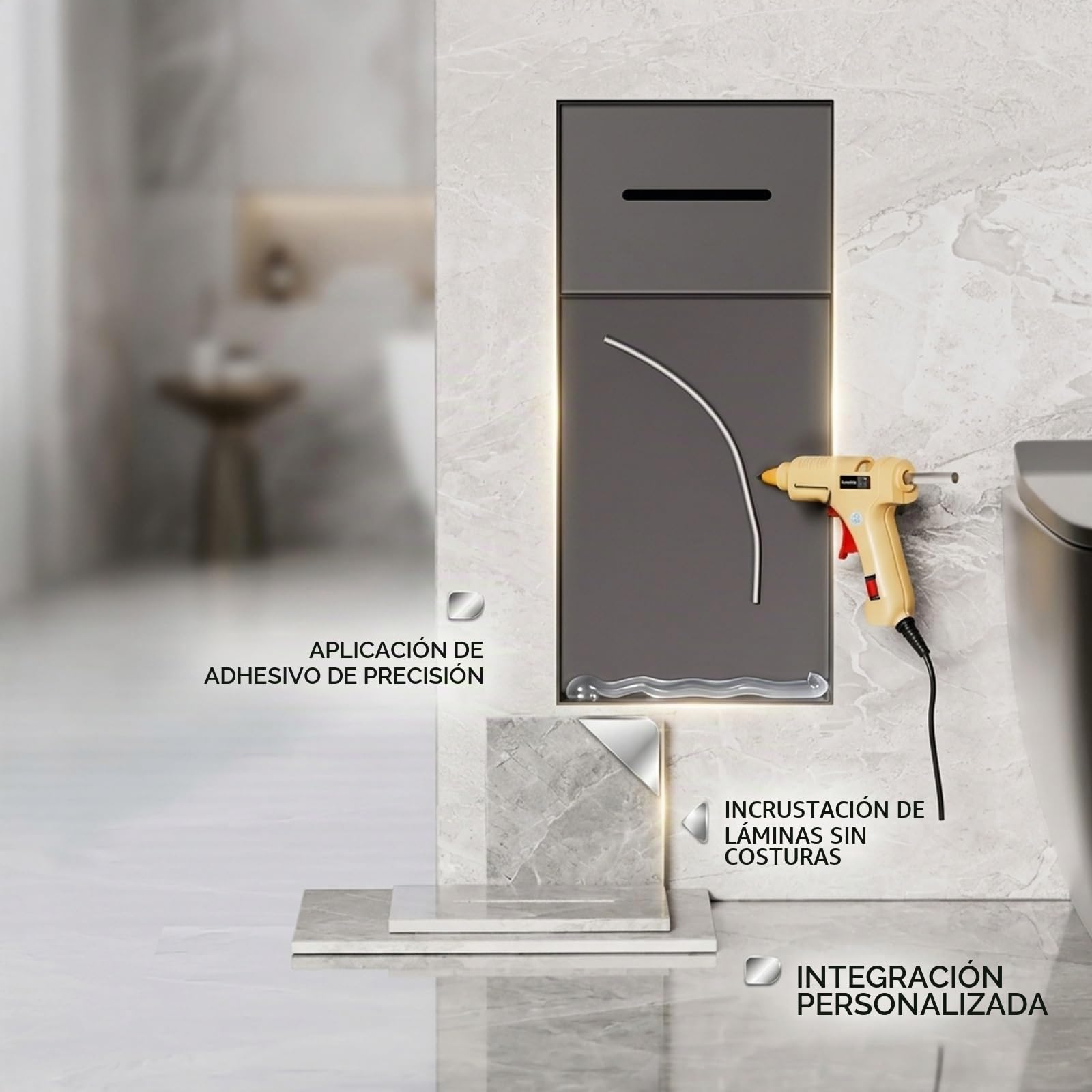 Nicho Empotrado para portarrollos de Papel higiénico con Papelera Oculta, de Acero Inoxidable 304, para baño, Resistente al Agua, 2 en 1