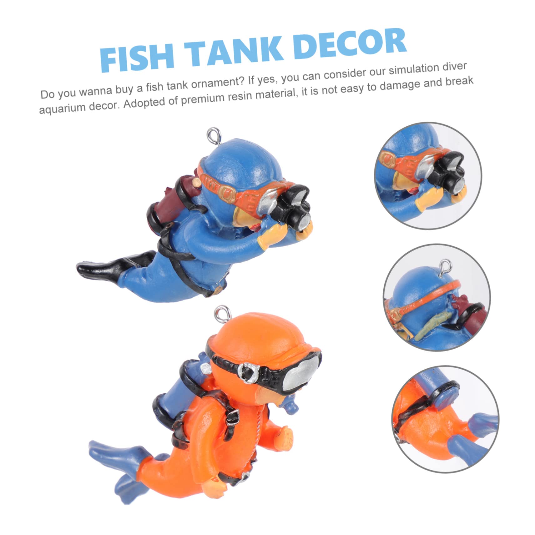 FRCOLOR 10pièces Décorations De Réservoir Aquarium Modèles De Plongeurs Flottants pour Poissons Accessoires Amusants pour Aquariums Et Bassins