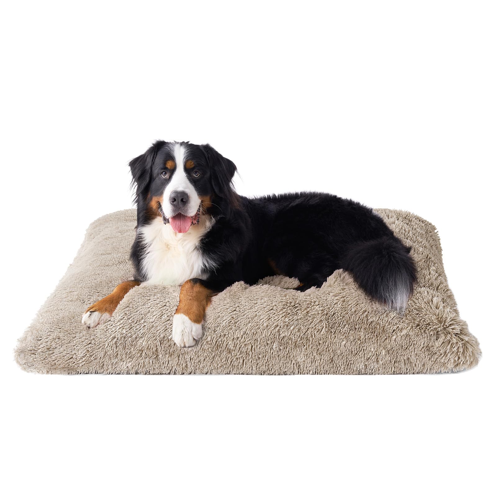 EHEYCIGA XXL Calming Fluffy Dog Bed For Extra Large Dog 120x90x10cm, Taupe