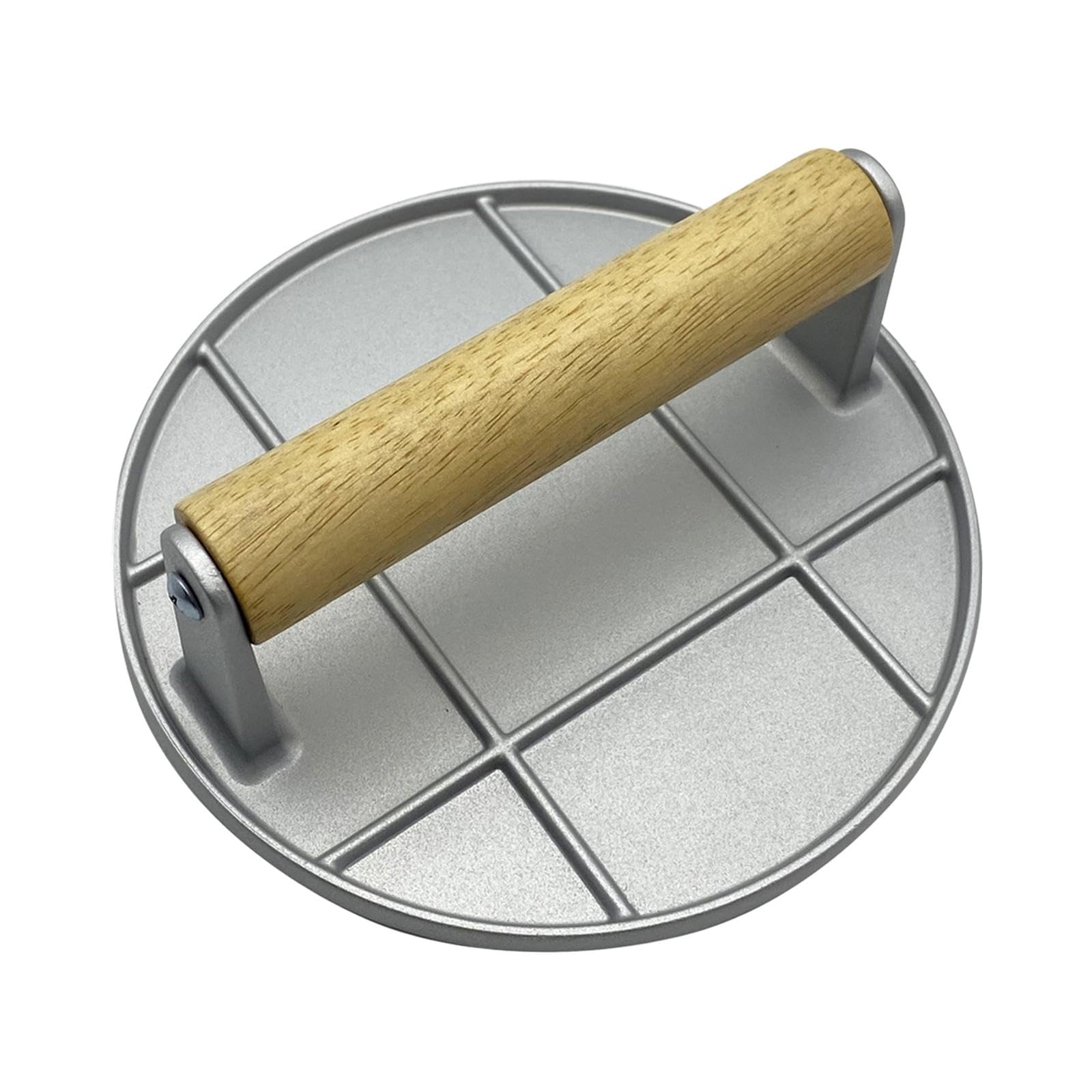 Qianly Aluminum Alloy Burger Press Meat Smashed Professional Grill Cooking Smasher Grill Press for BBQ Accessories Grilling Tool, Round Argent