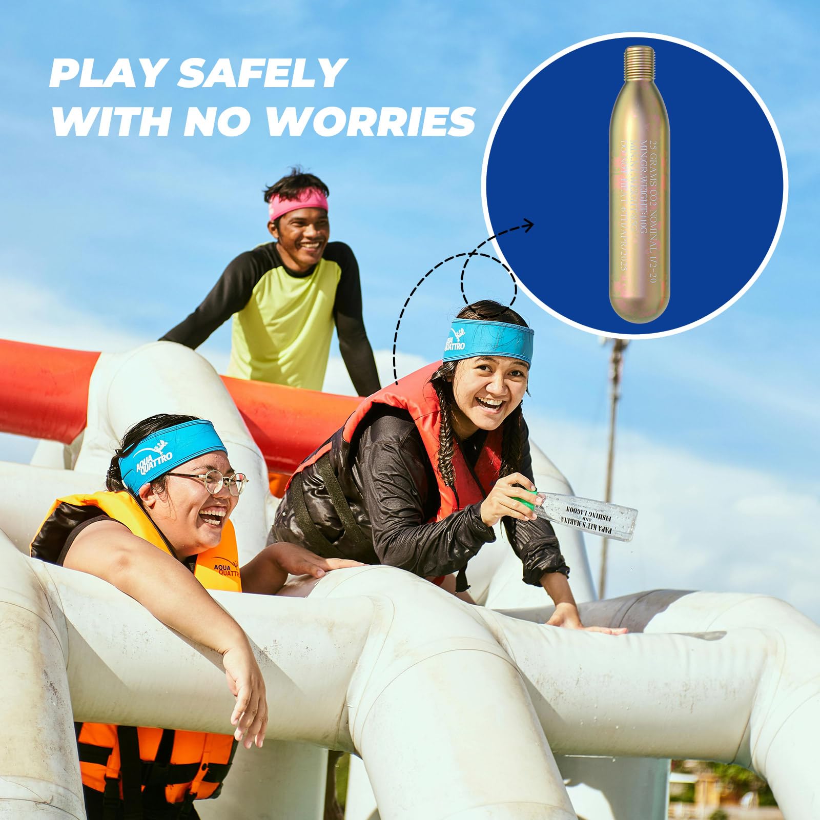 Cilindro a cartuccia di CO2 24G per giubbotto di salvataggio, accessorio per kit di riarmo C02 PFD, per gonfiaggio automatico/manuale, per adulti, utilizzato per pesca, surf, attività mare/oceaniche