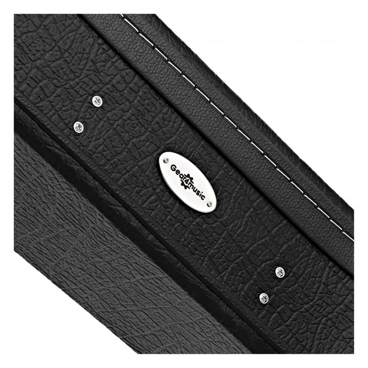 gear4music Estuche rígido Robusto para Guitarra semiacústica, Negro | Protección de alto nivel para guitarras semi-acústicas y arch-top, cierres con llave estilo vintage, interior acolchado