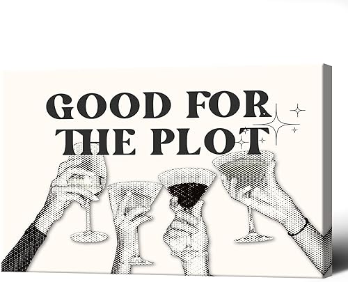 Miniatura 10 de Lienzo decorativo retro rosa para pared, póster de cóctel funky de verano, impresiones de alcohol rosa preppy, decoración estética ecléctica para