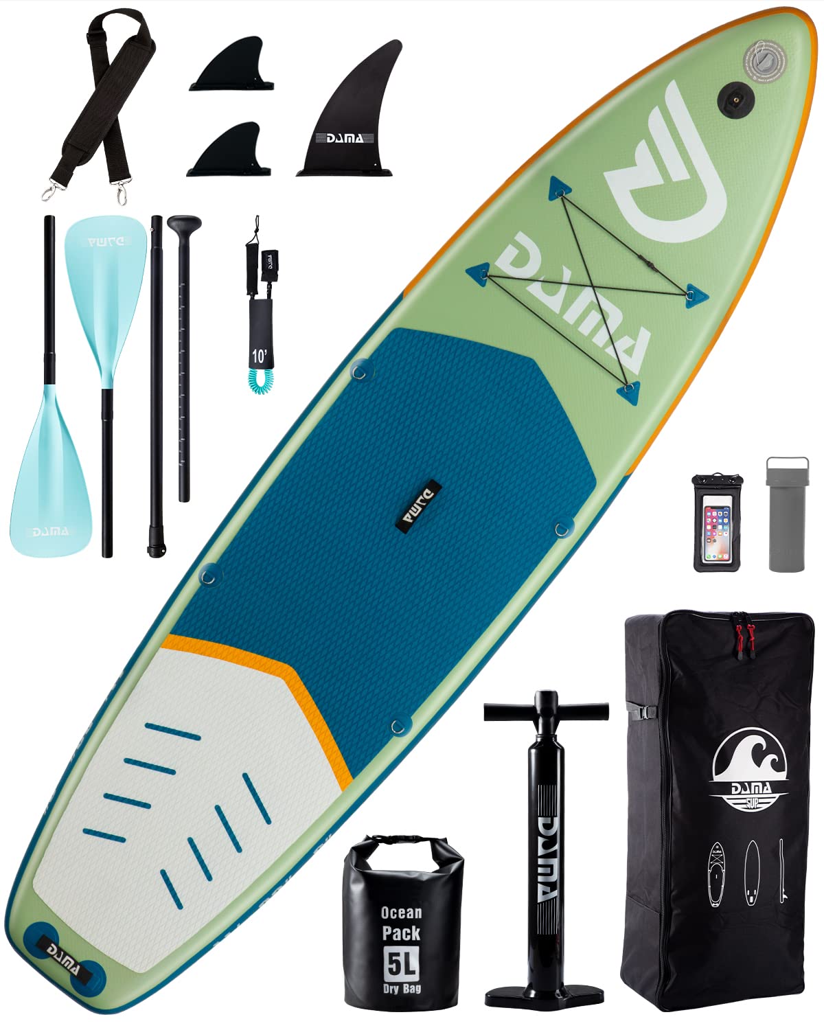 Photo 1 of *INCOMPLETE* DAMA Inflatable Stand Up Paddle Board 11'*33'' *6'', Yoga Paddleboard, 11ft sup, Fishing Paddle Boards for Adults, Blow up sup, Standup sup w/ Camera Seat, 4 pcs Floating Kayak Paddle, Board Carrier