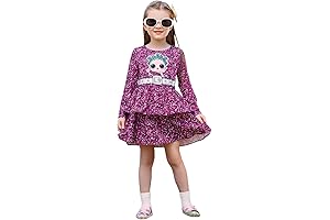 Girls Tiered LOL Surprise Print Casual Flowy Dress