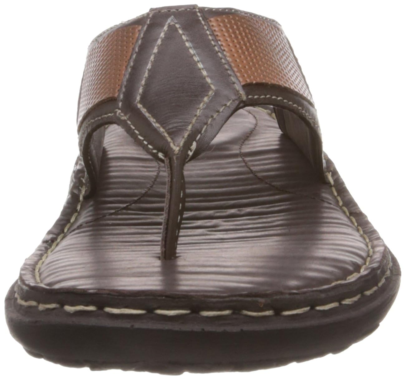 Pavers England Men's Brown Leather Flip Flops Thong Sandals 8 UK