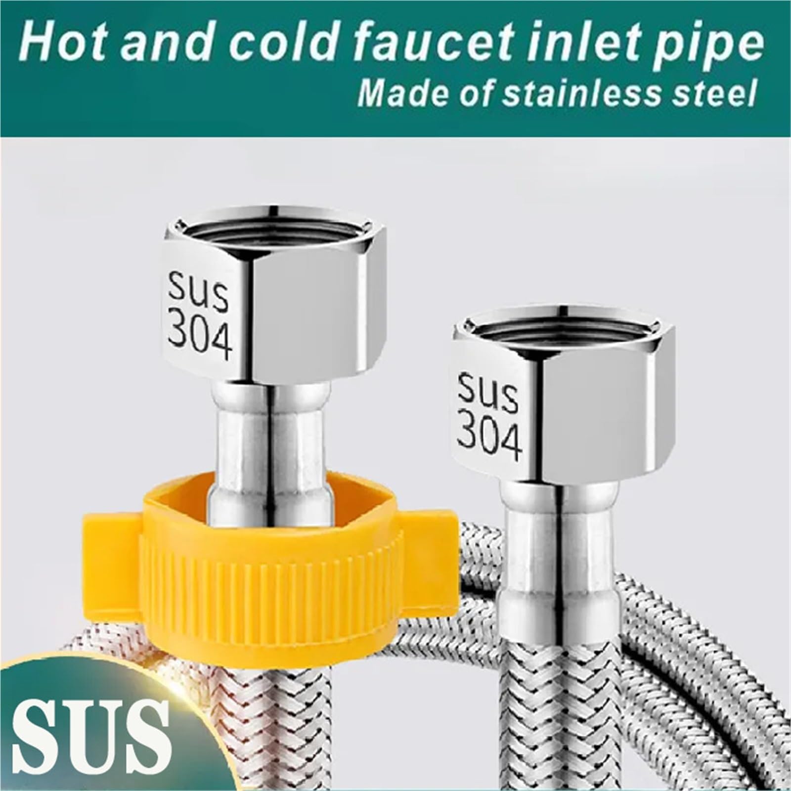 Manguera de ducha trenzada de acero inoxidable de 20 a 200 cm, manguera universal de fontanería de 1/2 pulgadas, paquete de 2 (negro, 150 cm), flexible, resistente a la corrosión, fácil de instalar