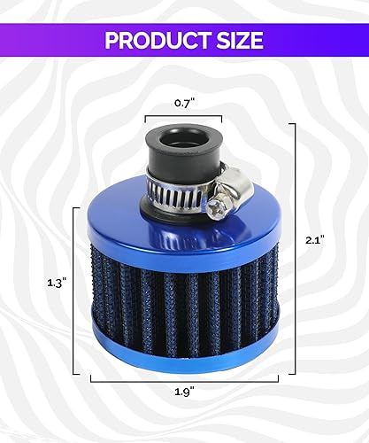 Miniatura 2 de RACOONA Filtro de respiradero, filtro de entrada de aire de 0.47 pulgadas, accesorios de automóvil, filtro de entrada de aire turbo para automóvil,