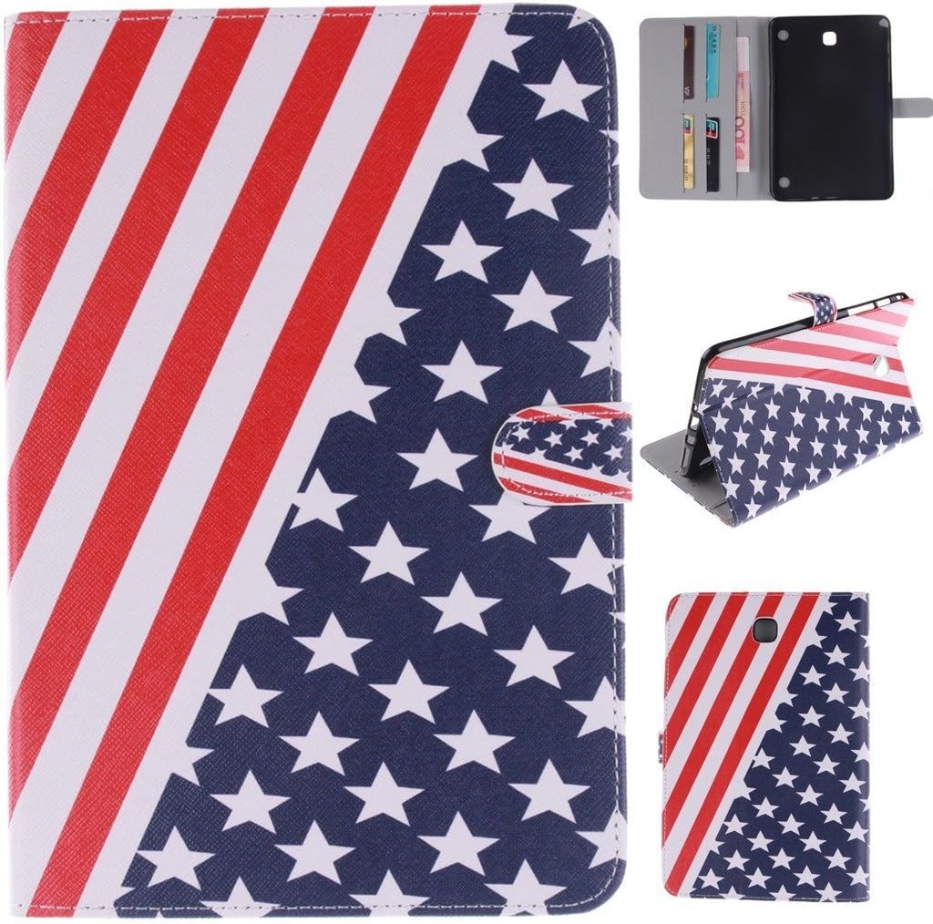 Samsung Galaxy Tab A T355 Leather Case,Robot Minions [US Flag] PU Leather Tablet PC Accessory Kits Flip Kickstand Protective Sleeve Cover Case For Samsung Galaxy Tab A 8 inch SM-T355
