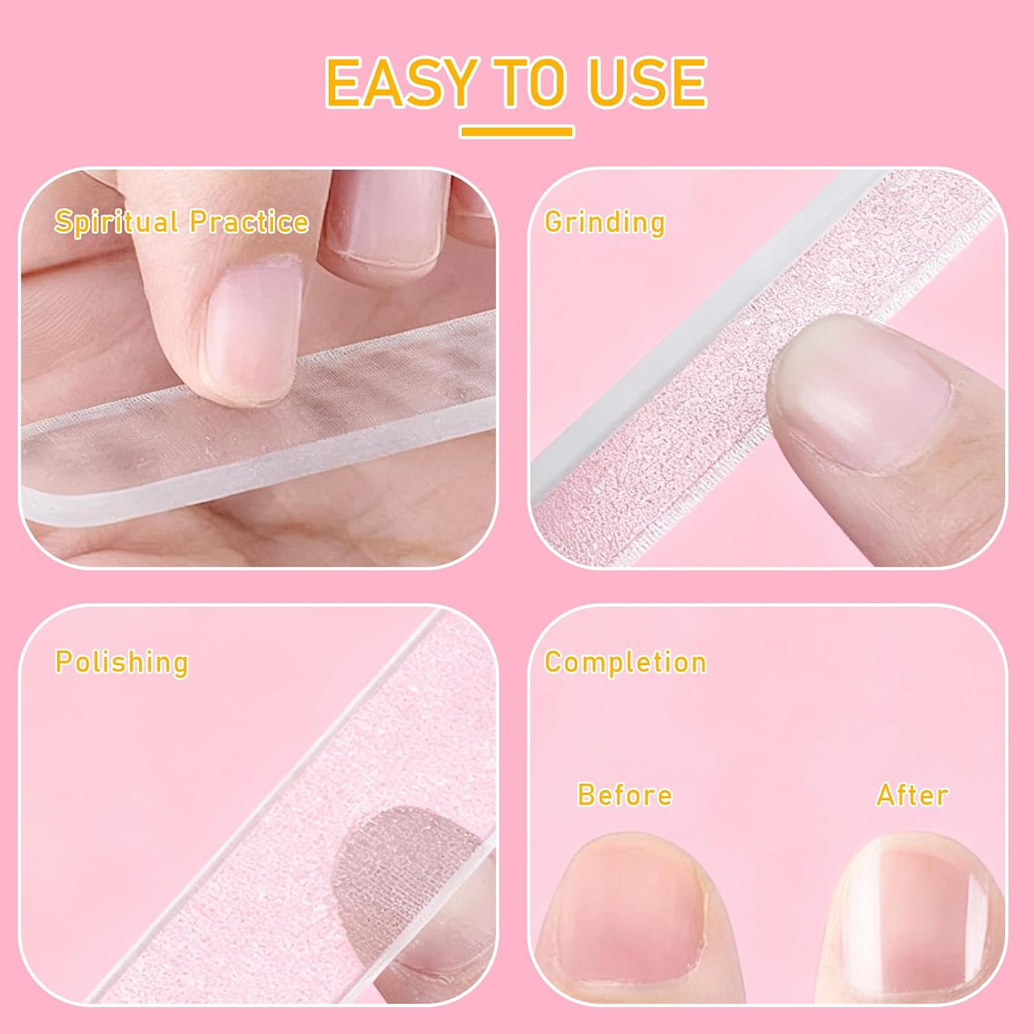 WOKOTO 4 PCs Glass Cuticle Pushers and 3 Pcs Glass Nail Files for Natural Nails Art Tools, Double Sided Crystal Glass Cuticle Stick and Nail Files Precision Manicure Pedicure Pusher Tools