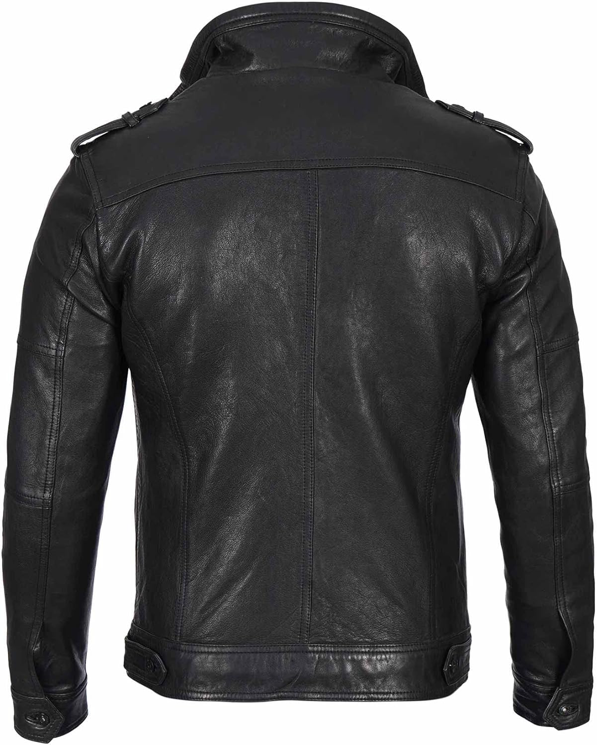 Decrum Real Mens Leather Jacket – Cafe Racer Style Casual Leather Jackets For Men - Image 4