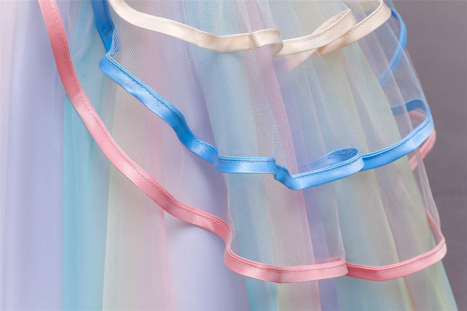 NNJXD Flower Girl Dress Kids Ruffles Lace Party Wedding Dresses 5-6 Years 736 Blue