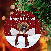 Vista 13 de Forever in Our Hearts Ornament Remembrance of Pet Ornament Keepsake Memorial Ornament French Bulldog with Angel Wings Remembrance Ornaments Gift for