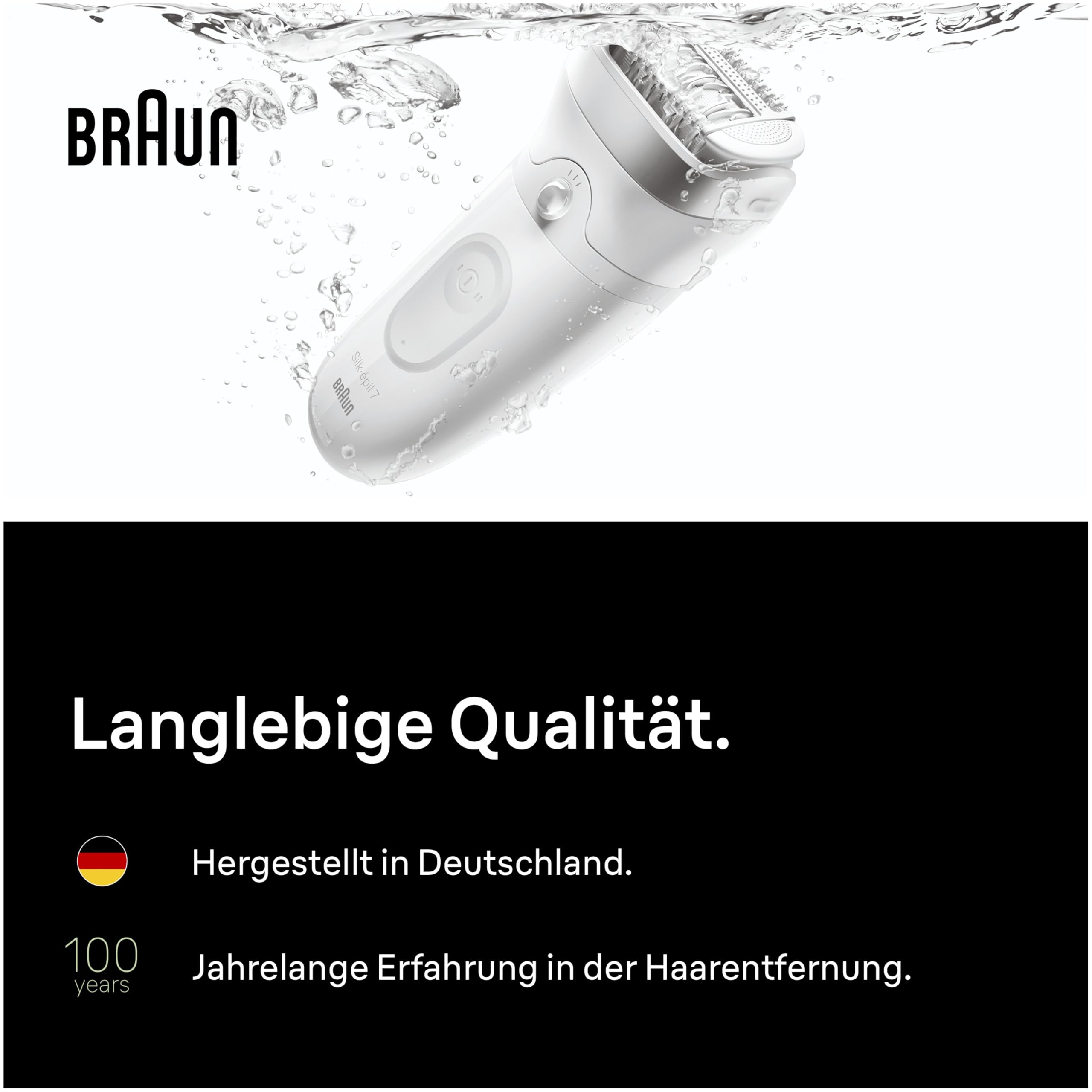 Braun Silk·épil 7 Epilierer Damen Nass & Trocken Breiter Kopf 7-441 Silber