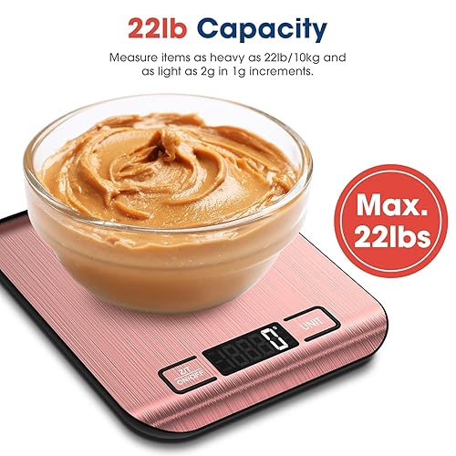 Miniatura 3 de Mik-Nana Báscula de Alimentos, Báscula Digital de Cocina de 22 libras que Pesa en Gramos y Onzas para Hornear, Cocinar, Café, Paquete, Envío, 6