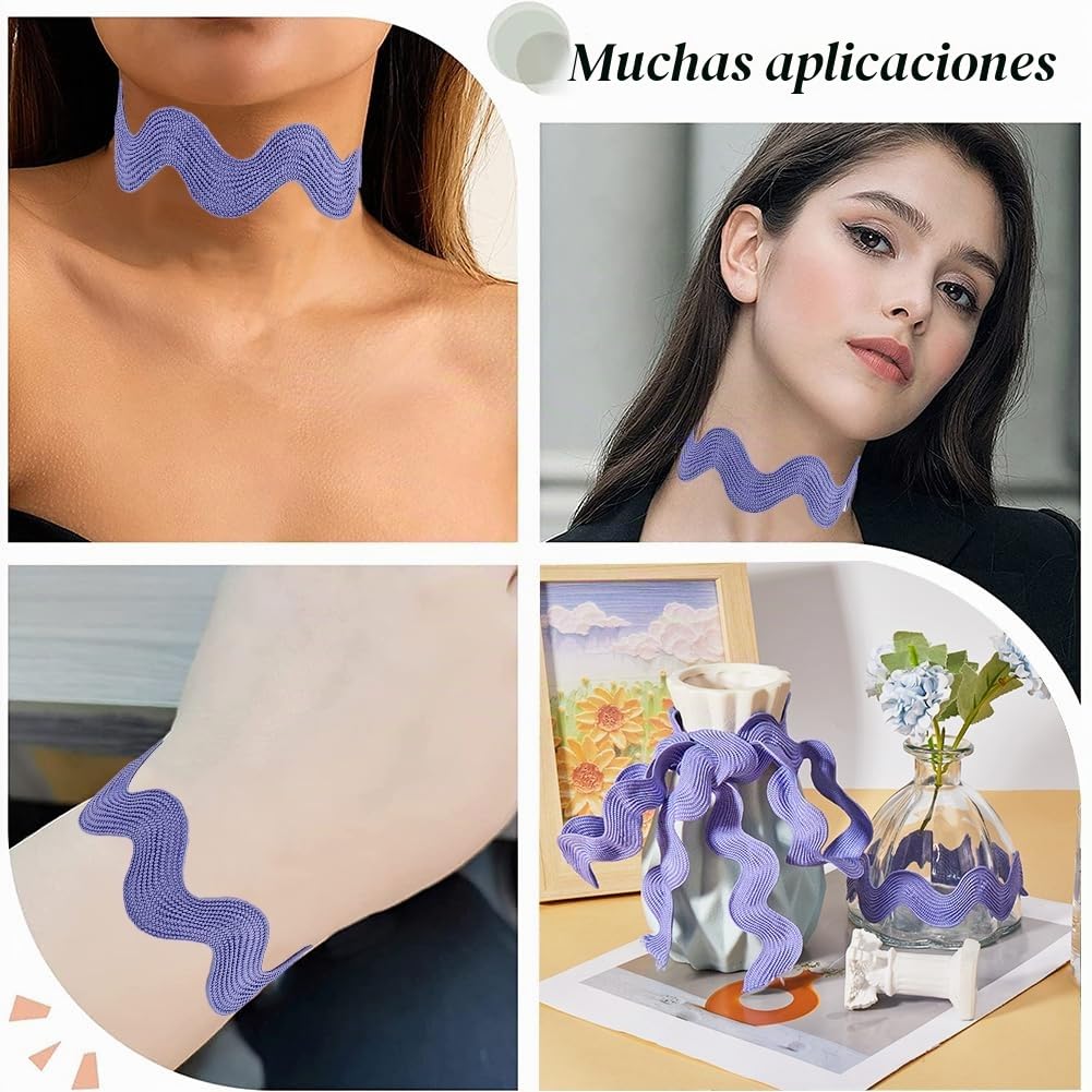 GORGECRAFT 10 Yarda*37mm Borde de Flecos Ondulados Color Aguamarina,Rick Rack Zig Zag RIC Rac,Borde de Tela Trenzada Curvada,Cinta de Encaje para Coser En Casa,Fiesta,Vestido de Boda,Artesanía