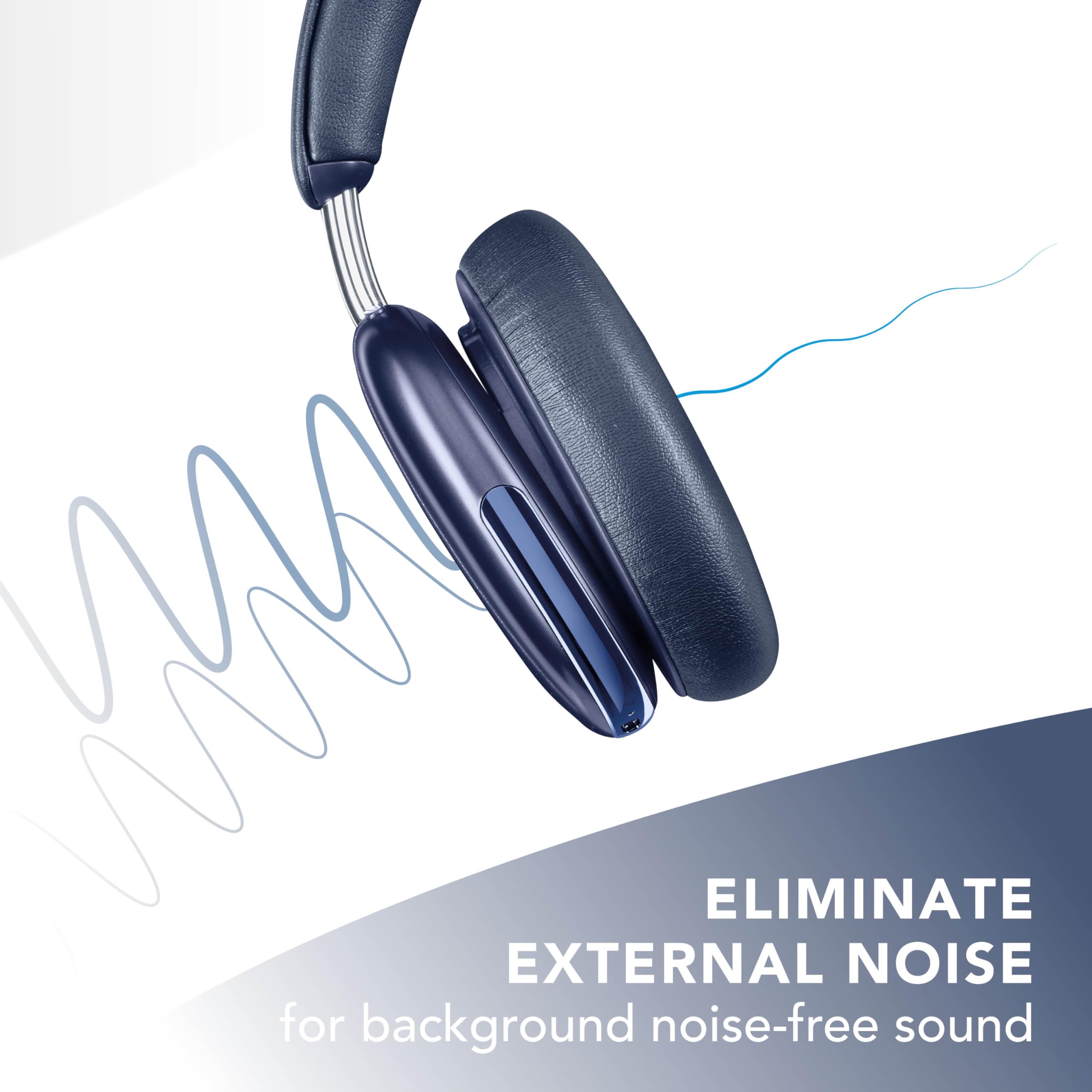 Music Sound Casque Bluetooth Circum-auriculaire Aurix avec la réduction Active du Bruit, l'audio Spatial, Un Microphone intégré et 35 h d'autonomie, Bleu