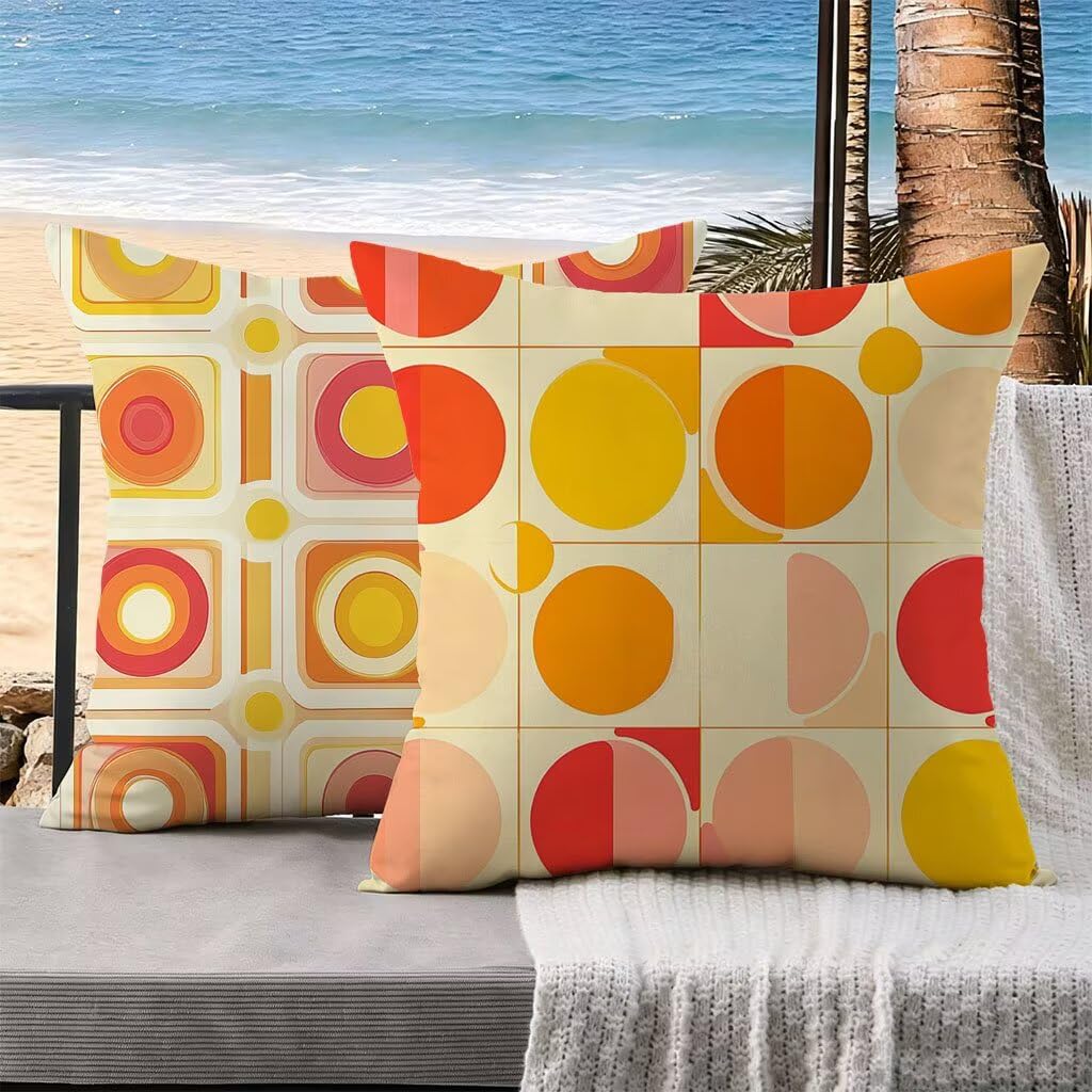 Oreiller camping et coussin impermeable orange anti taches 70x70