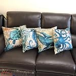 Couvertures d'oreillers décoratifs 4 18" x 18" Ocean Beach Themed Decor Jet Oreiller Couvre Cas Marine Coussin extérieur Couvre Décor