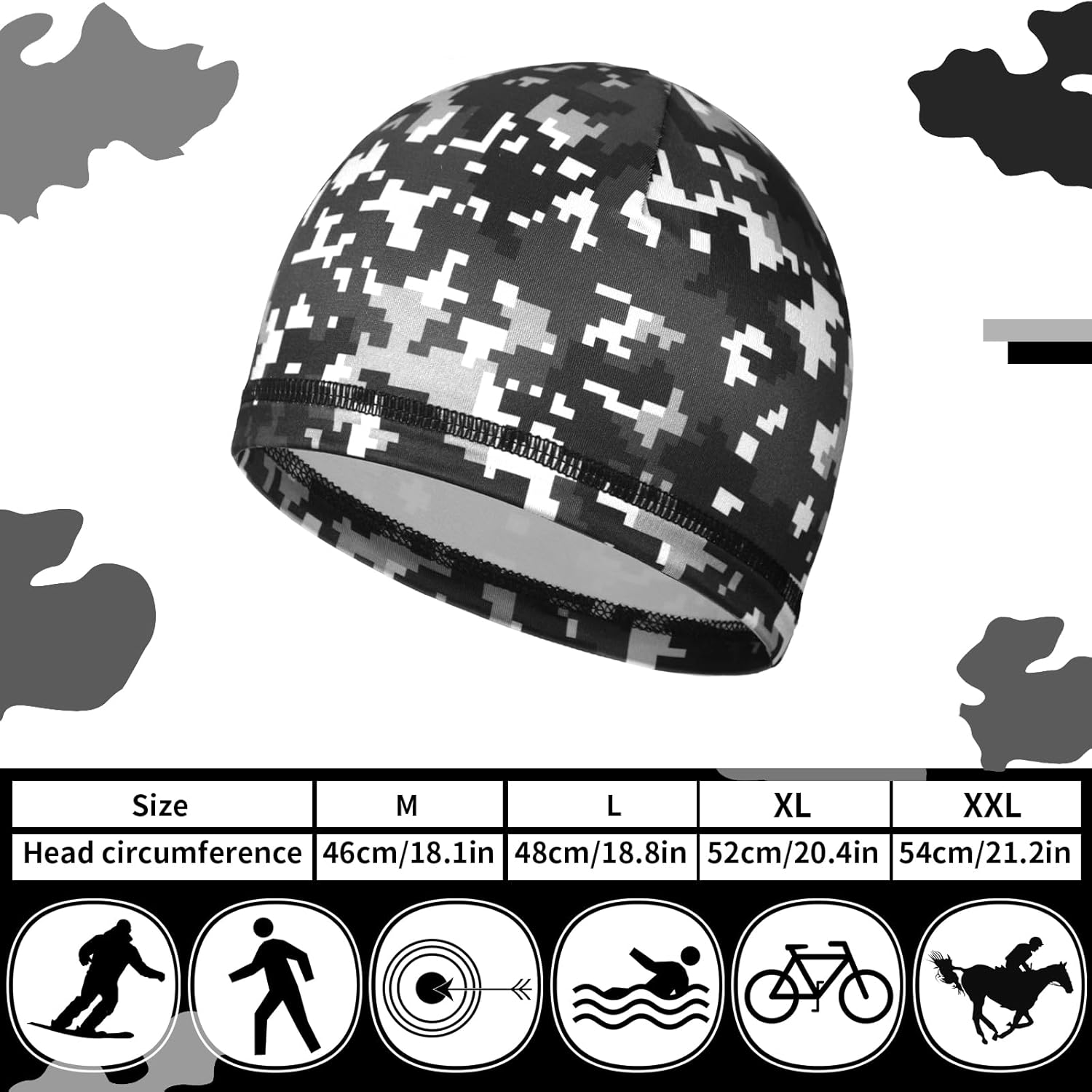Boao 6 Pieces Cooling Skull Caps Helmet Hard Hat Liner Sweat Wicking Running Beanie Cycling for Men Women - Image 3