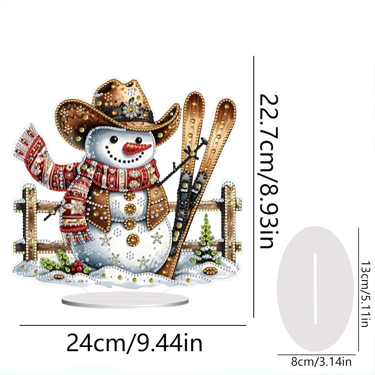 ARTopet 2Pcs DIY Diamond Desktop Ornaments Christmas Atmosphere Special Shaped Crystal Diamond Art Painting Single Sided Diamond Tabletop Ornaments Design Home Decor-Snowman