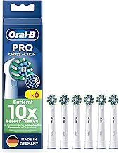 Oral-B Pro CrossAction – ORIGINAL Aufsteckbürsten für Elektrische Zahnbürste – Überlegene Zahnreinigung, Ersatzbürsten mit Innovativen X-Borsten, Zahnbürstenaufsatz – Weiß, 6 Stück