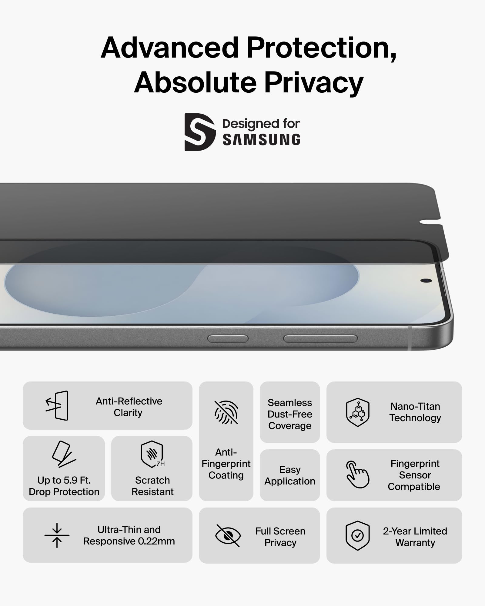 Image secondaire de Protection d'Écran Anti-Espion Belkin Titan EcoGuard pour Samsung Galaxy S26+