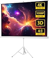 Vista 9 de Pantalla de proyector de 100 pulgadas, pantalla de proyector con soporte, pantalla de proyección al aire libre, pantalla de proyección de cine