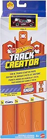 Hot Wheels Kit Inicial Track Creator com Veículo de Brinquedo Em Escala 1:64 Feito de Metal Fundido, 3 Metros de Esteiras Speed Snap Flex e Moldadas e 2 Adaptadores.