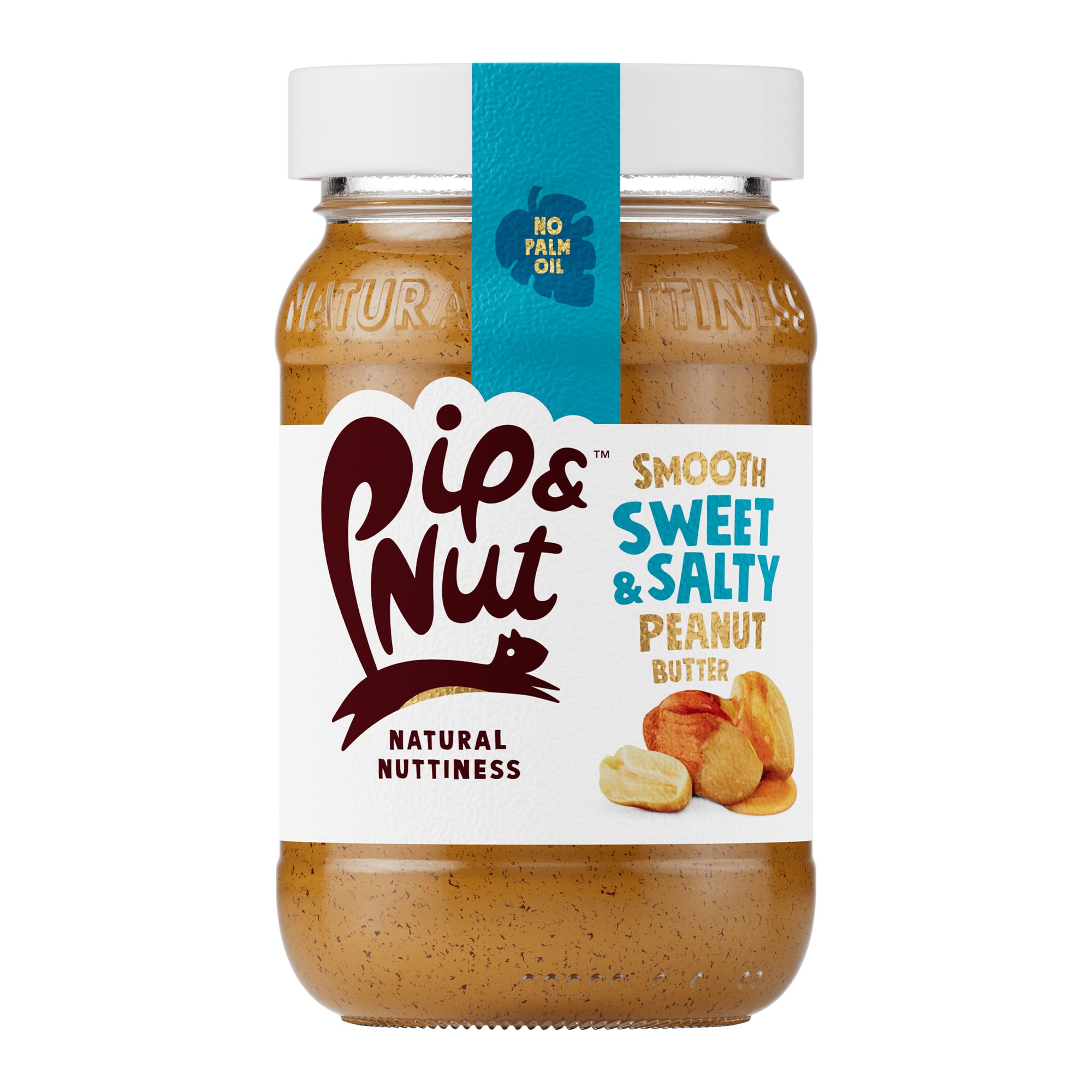 Pip & Nut - Sweet & Salty Smooth Peanut Butter (6 x 300g) | Natural Nut Butter, No Palm Oil, No Added Sugar, Hi-Oleic Peanuts, High in Unsaturated Fats, Gluten Free, Vegan, Dairy Free