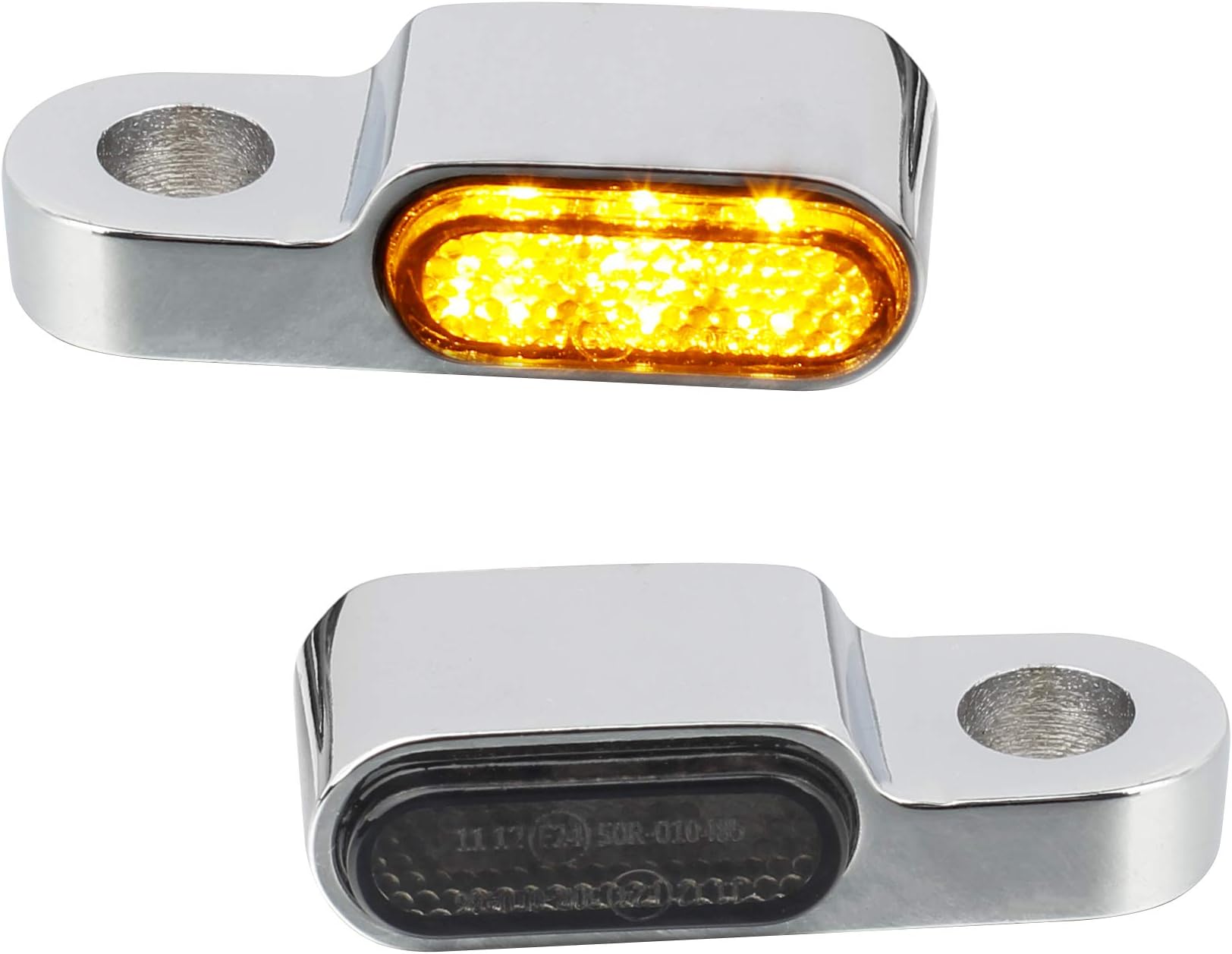 NTHREEAUTO Clignotants Arrière LED Universels Compatibles Avec Harley Sportster Dyna Iron 883 Honda Shadow Yahama Suzuki Kawasaki Chopper Bobber (ampoules à Diode