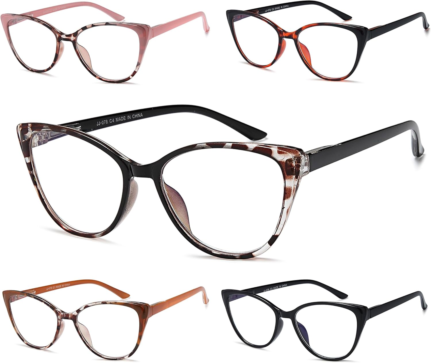 EYEURL 5 Pack Reading Glasses for Women-Cat Eye Blue Light Blocking Readers Fashion Computer Glasses with Spring Hinge Anti-Glare Readers for Women 2.25 - Image 7