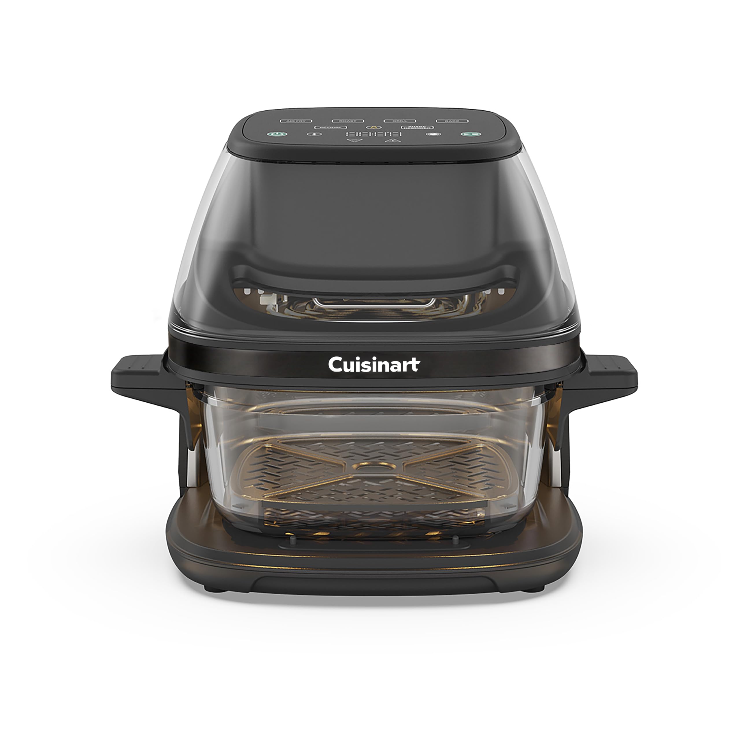 Cuisinart ClearView 3.8L Glass Basket Air Fryer I 5-in-1 Air Fry, Roast, Grill, Bake, Recrisp I Space saving design I Removable Glass Basket & Lid I PFAS-free I Dishwasher safe I 1600W