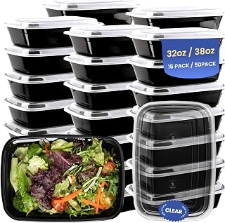 Eco Maicoco 38oz Meal Prep Containers 15 Pack - BPA-Free Reusable Stackable Leakproof, Microwave Dishwasher Freezer Safe Food Storage