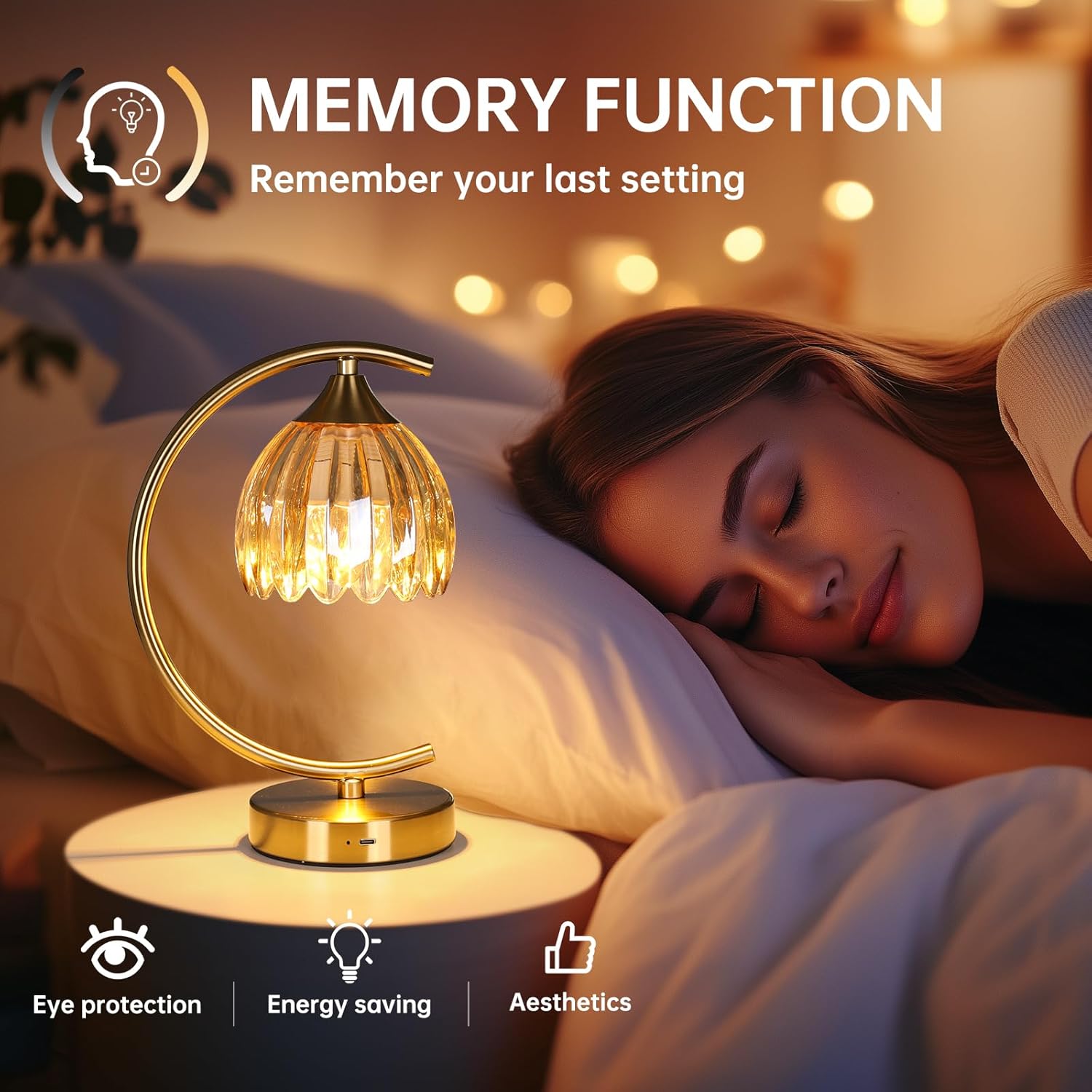 Shenmoyl Tulip Table Lamp, 5200mAh Cordless Touch Control Table Lamp with 3 Color Temps & Stepless Dimming, Rechargeable Battery Table Lamp for Living Room, Bedroom, Office, Shelf (Amber Tulip)