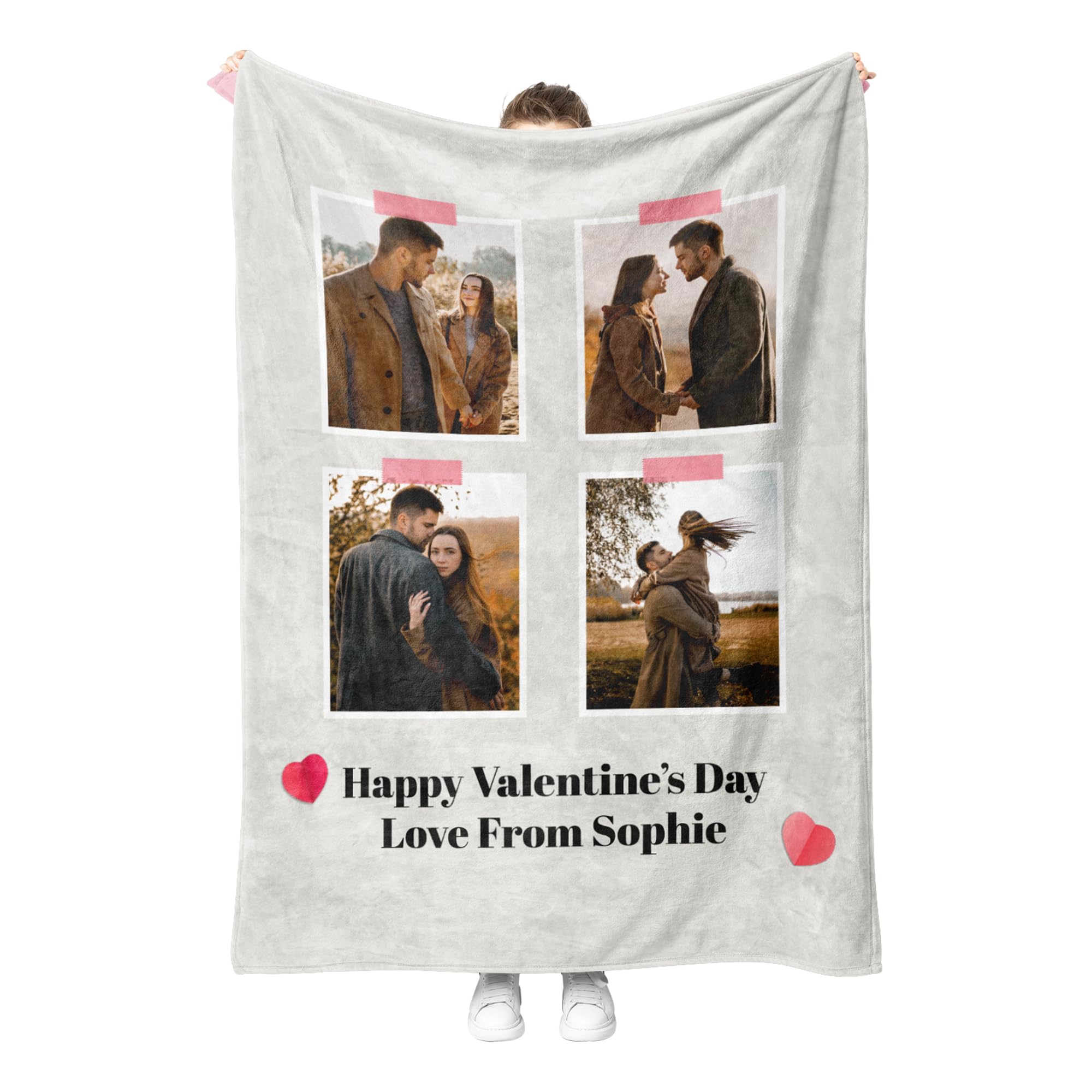 Personalised Gifts for Boyfriend Girlfriend - Personalised Blanket with Photo for Him Her Couple - Valentines Day Birthday Gifts Ideas for Woman Sister Best Friend Family