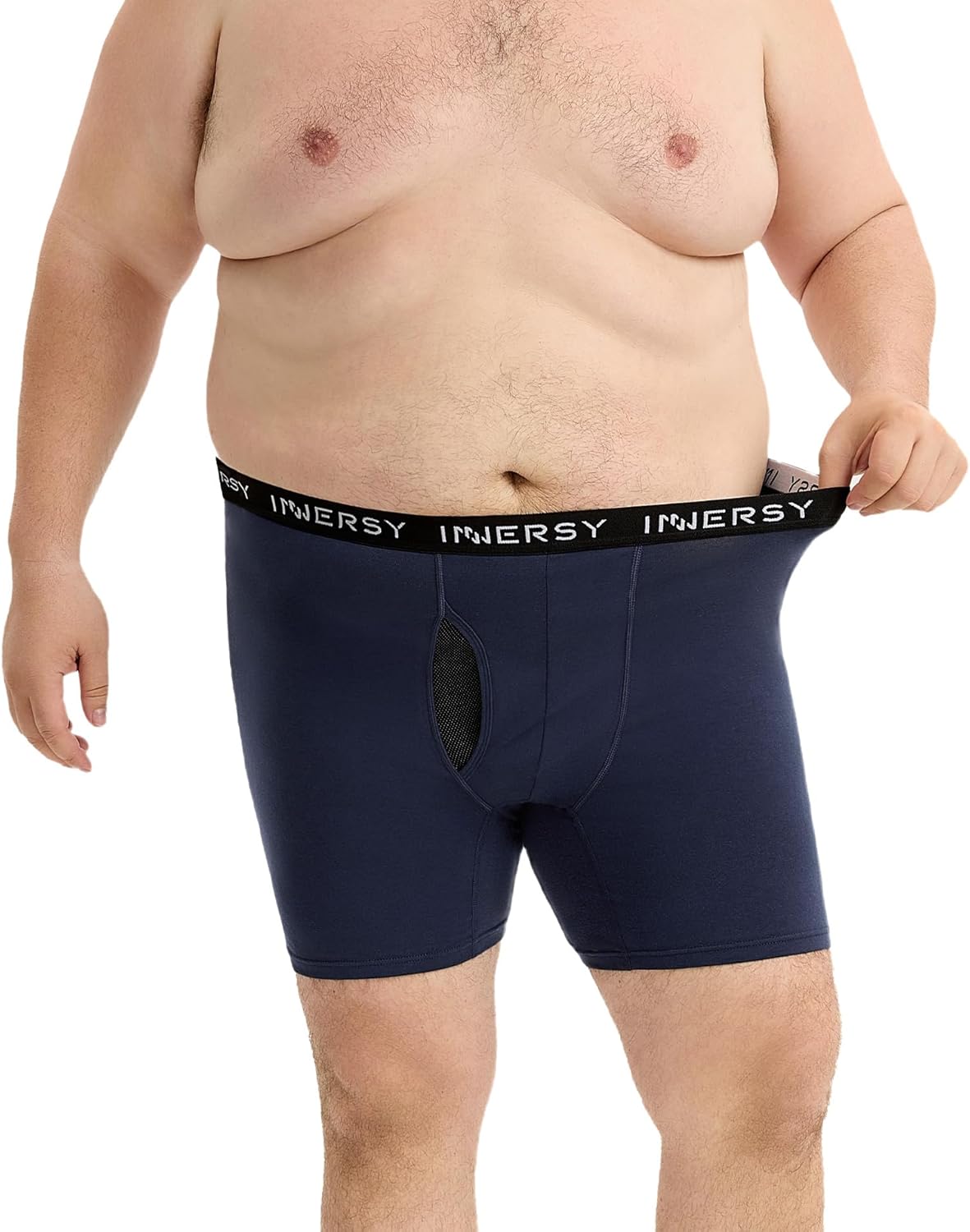 INNERSY Men's Big and Tall Boxer Briefs Cotton Stretch Moisture Wicking Underwear 5-Pack - Image 2