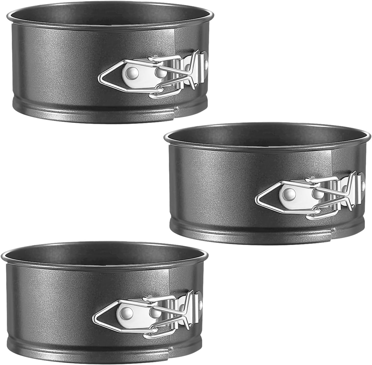 Operitacx 3pcs Round 4" Springform Pan Non-Stick with Removable Bottom, Leakproof Cheesecake Baking Pan, for Making Cheesecake, Quiche, Mousse, Deep Pizza, Pies