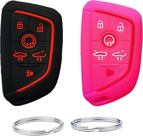 Funda de silicona para llavero remoto inteligente compatible con Chevrolet Chevy Corvette C8 2020 2021 2022. Número de pieza YG0G20TB1 (6 botones)