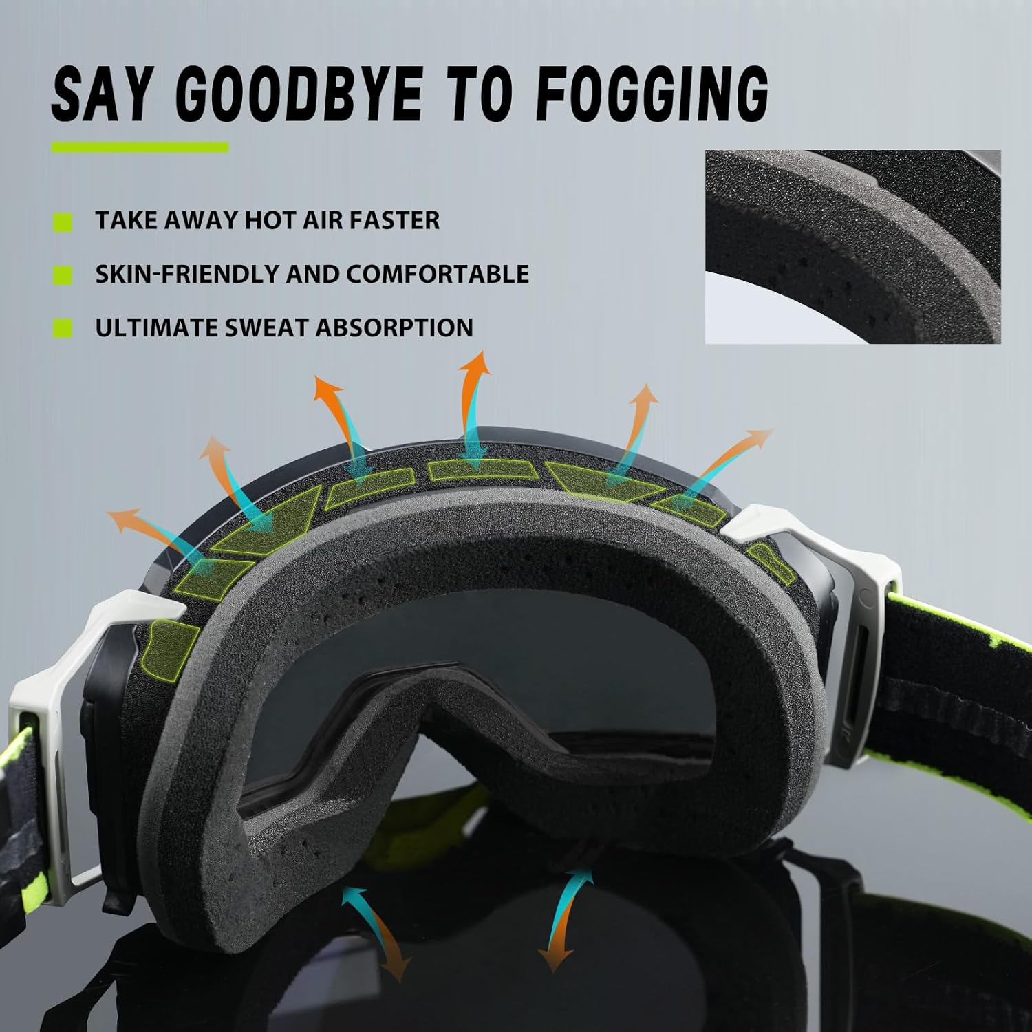 Dirt Bike Goggles Over Glasses Anti-Fog, Motorcycle Protective Eyewear Motocross Goggles for Men Women - Image 5