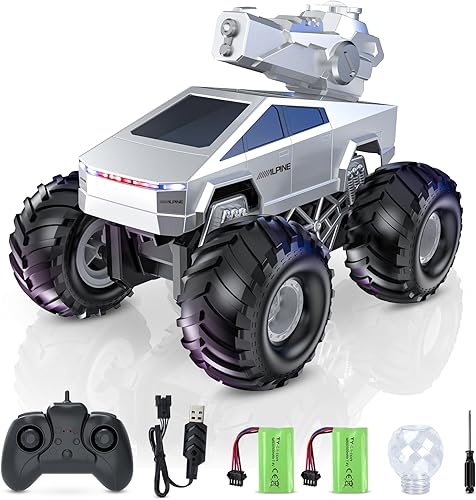 Coche de control remoto 116, 2.4GHz Shoot Water RC Cars, camión RC anfibio 4WD, camión monstruo de control remoto todoterreno todo terreno, juguete