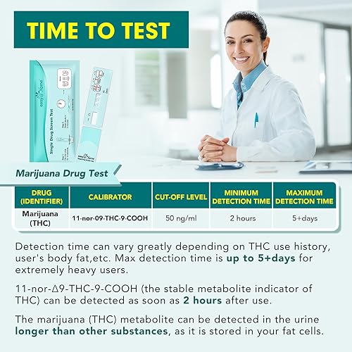 Miniatura 13 de 10, 15, 25, 50, 100 pack Easy @ Home marihuana (THC) Single Kit de pruebas de drogas de panel – individualmente envuelto Single Panel THC