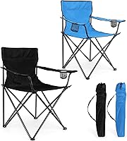 Vista 9 de HaSteeL Silla de Camping, Silla Plegable Extra Grande para Adultos, Silla de Campamento Plegable con Portavasos, Portátil para Pesca al Aire Libre